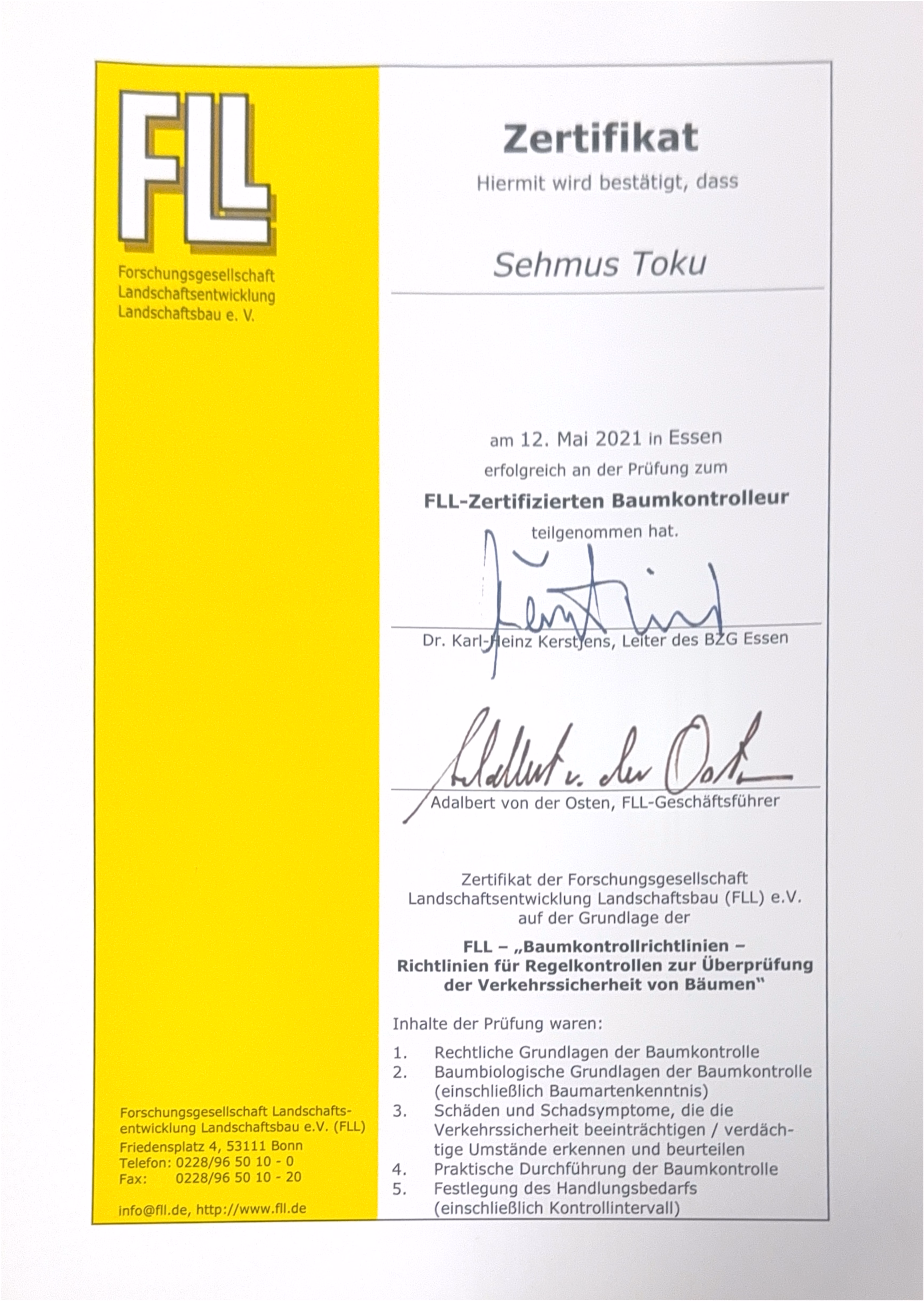 FLL Zertifizierung